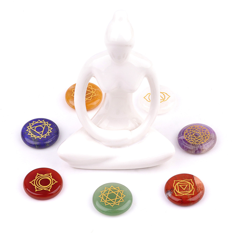 Healing Crystal Set - 7pcs/set Natural Stone Beads Ornament Round