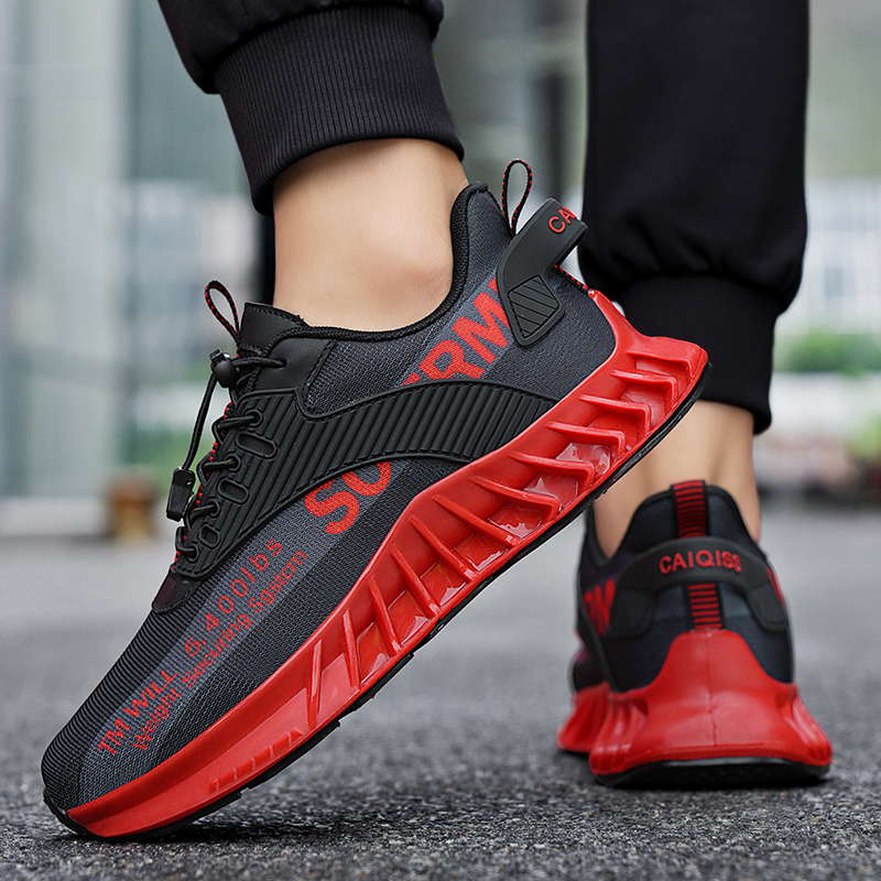 Health Wellness And Fitness - Men Running Shoes Breathable Mesh Shock-absorbing