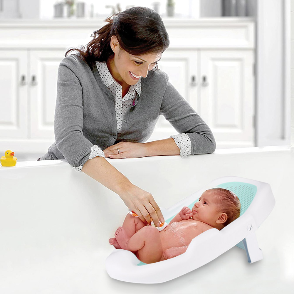 Newborn Adjustable Bath Net Se - Bamboo Bath Mat recension och pris