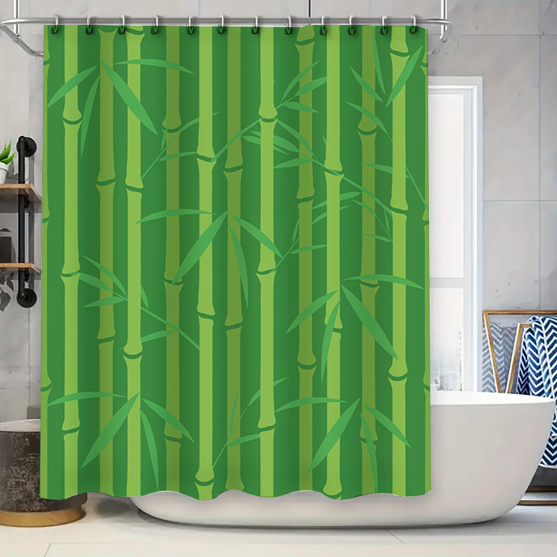 Green Bamboo Shower Curtain wi - Bamboo Bath Mat recension och pris