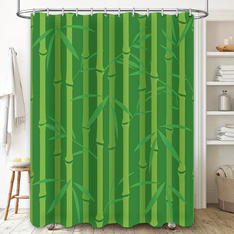 Green Bamboo Shower Curtain wi - Bamboo Bath Mat recension och pris