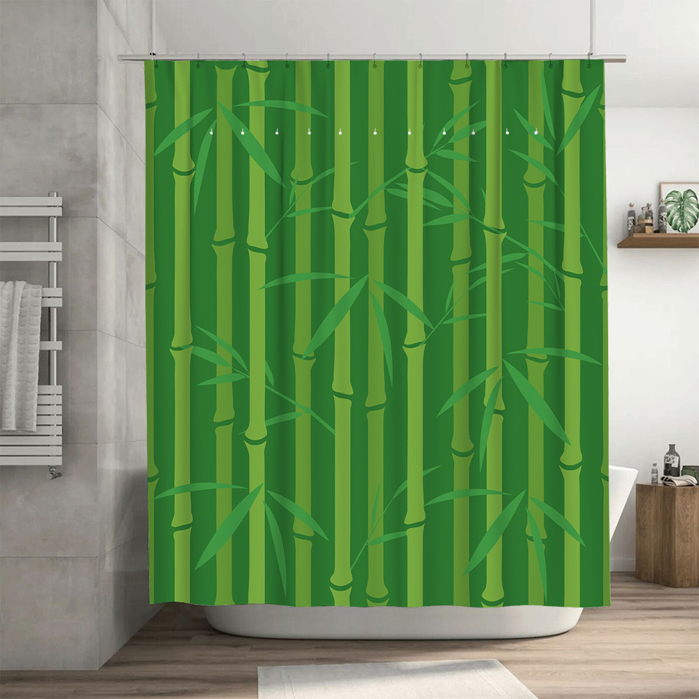 Green Bamboo Shower Curtain wi - Bamboo Bath Mat recension och pris