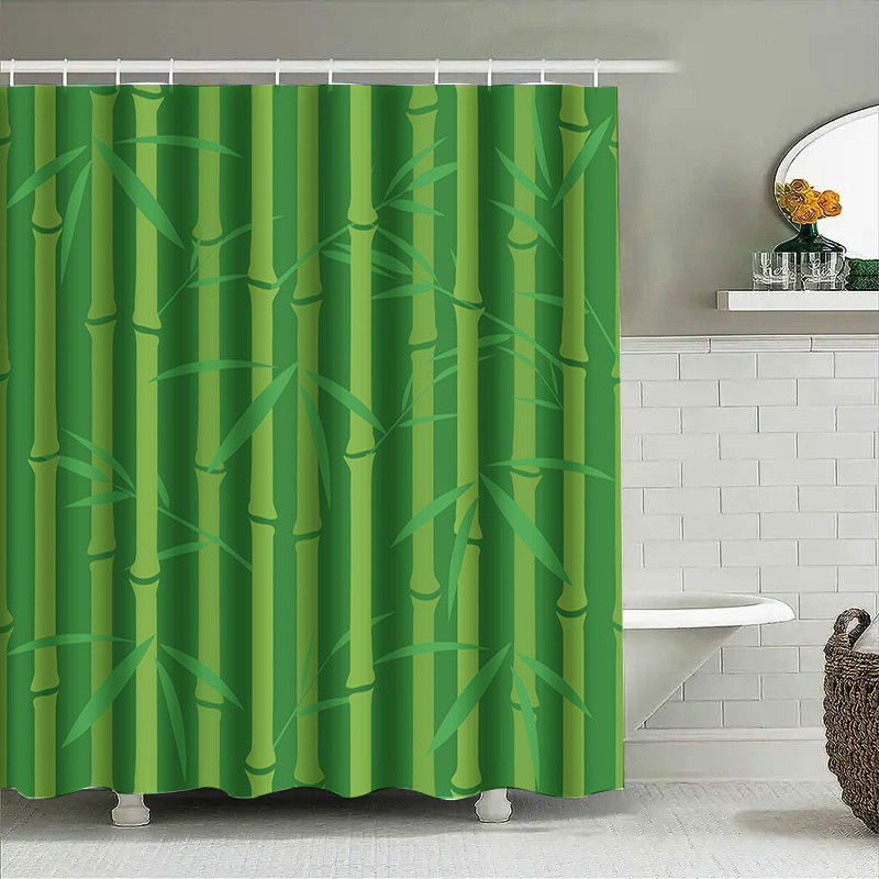 Green Bamboo Shower Curtain wi - Bamboo Bath Mat recension och pris