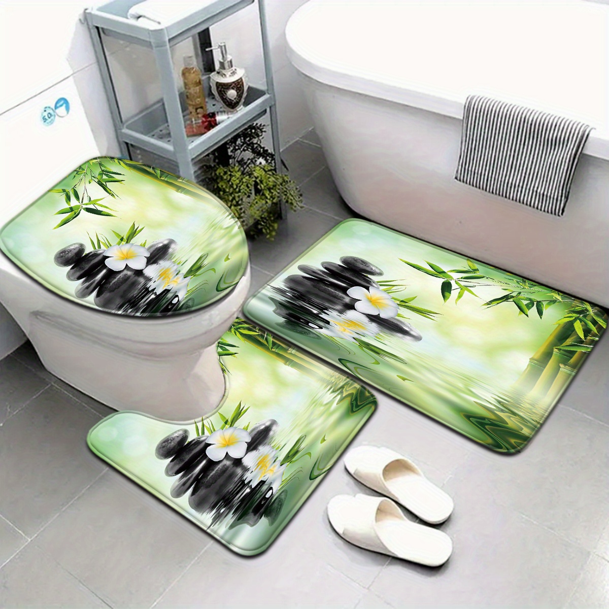 3-Piece Chinese Bamboo Water F - Bamboo Bath Mat recension och pris