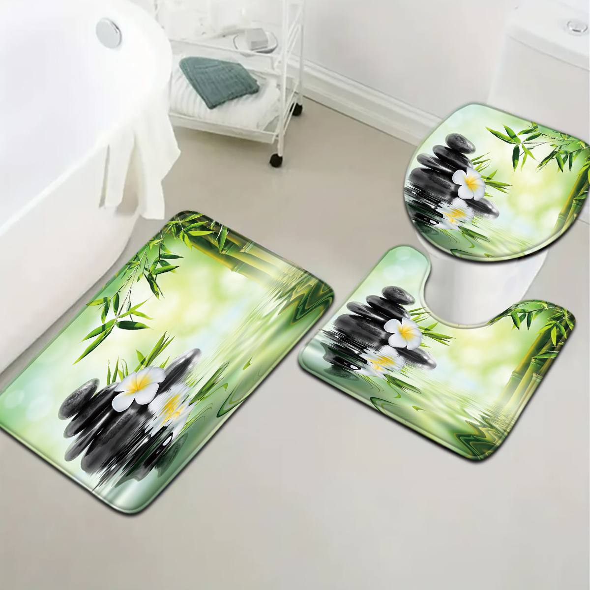 3-Piece Chinese Bamboo Water F - Bamboo Bath Mat recension och pris