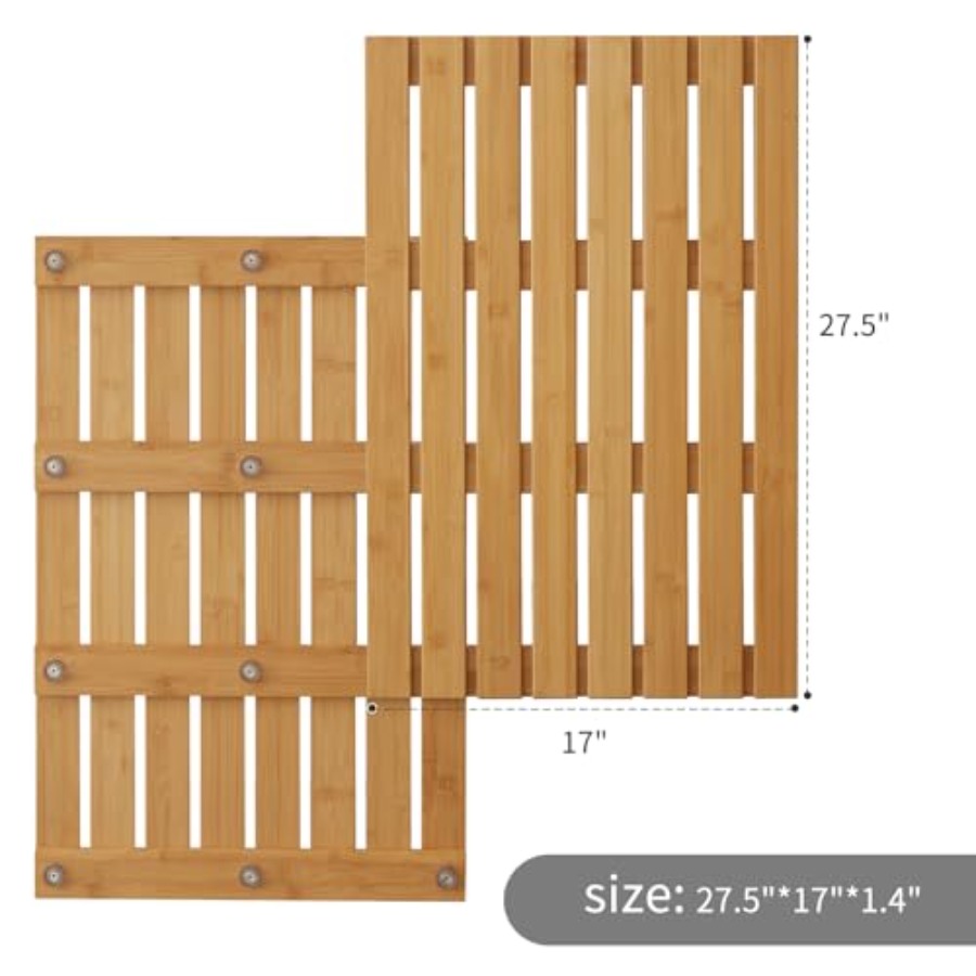 Bamboo Bath Mat for Shower wit - Bamboo Bath Mat recension och pris