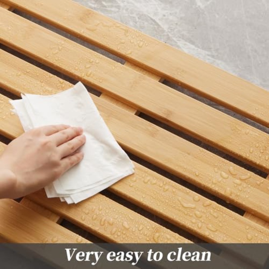Bamboo Bath Mat for Shower wit - Bamboo Bath Mat recension och pris
