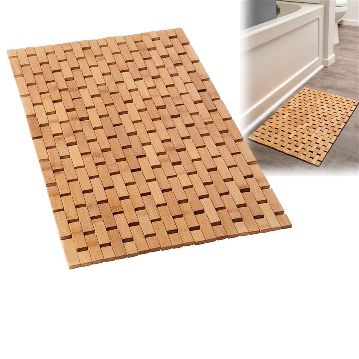 NOCM Bamboo Bath Mat - Foldabl - Bamboo Bath Mat recension och pris