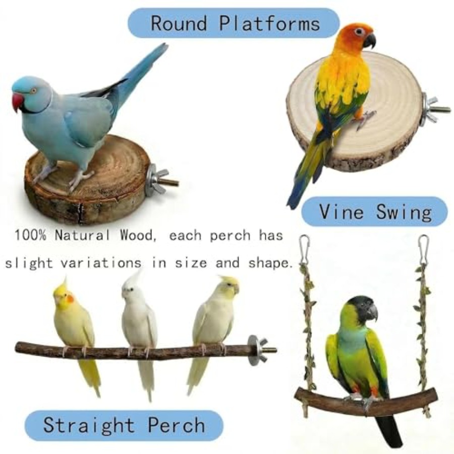 8PCS natural wood bird perches - Health & Wellness Naics Code recension och pris