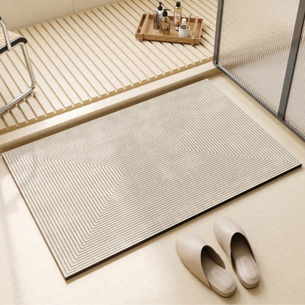 Light Coffee Geometric Line Di - Bamboo Bath Mat recension och pris
