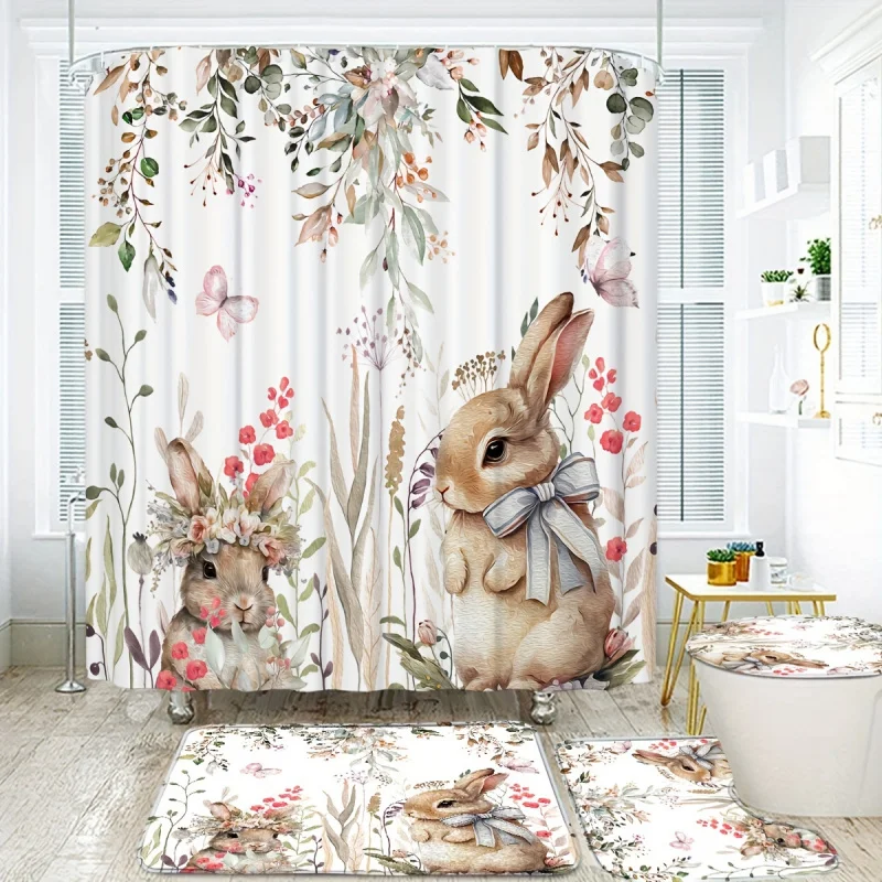 4pcs Cute Rabbit Easter Patter - Bamboo Bath Mat recension och pris