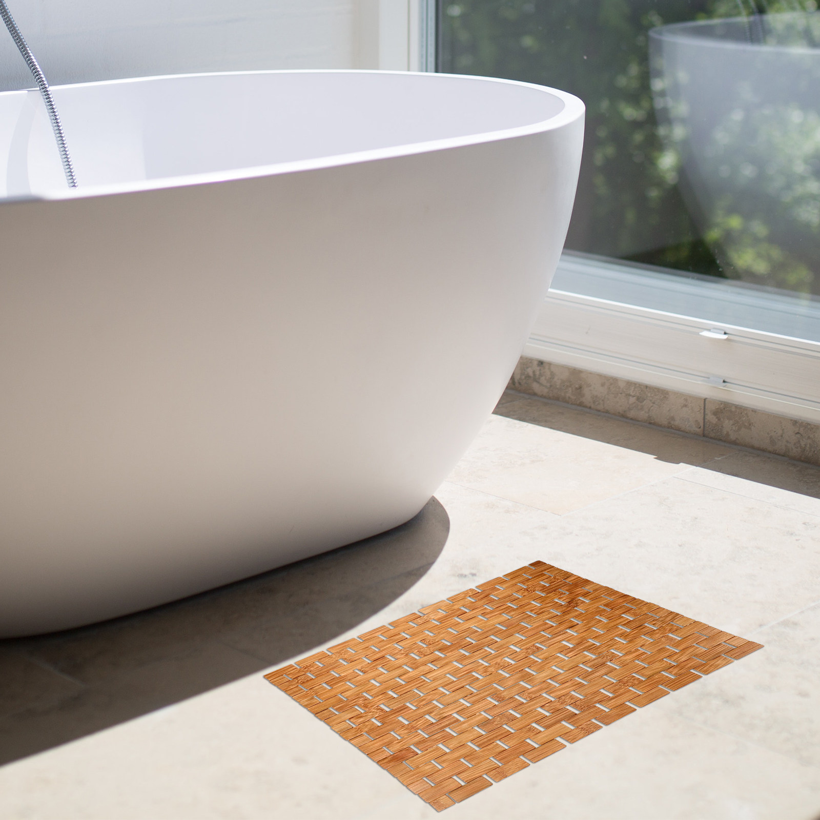 Bamboo Shower Floor Mat Square - Bamboo Bath Mat recension och pris