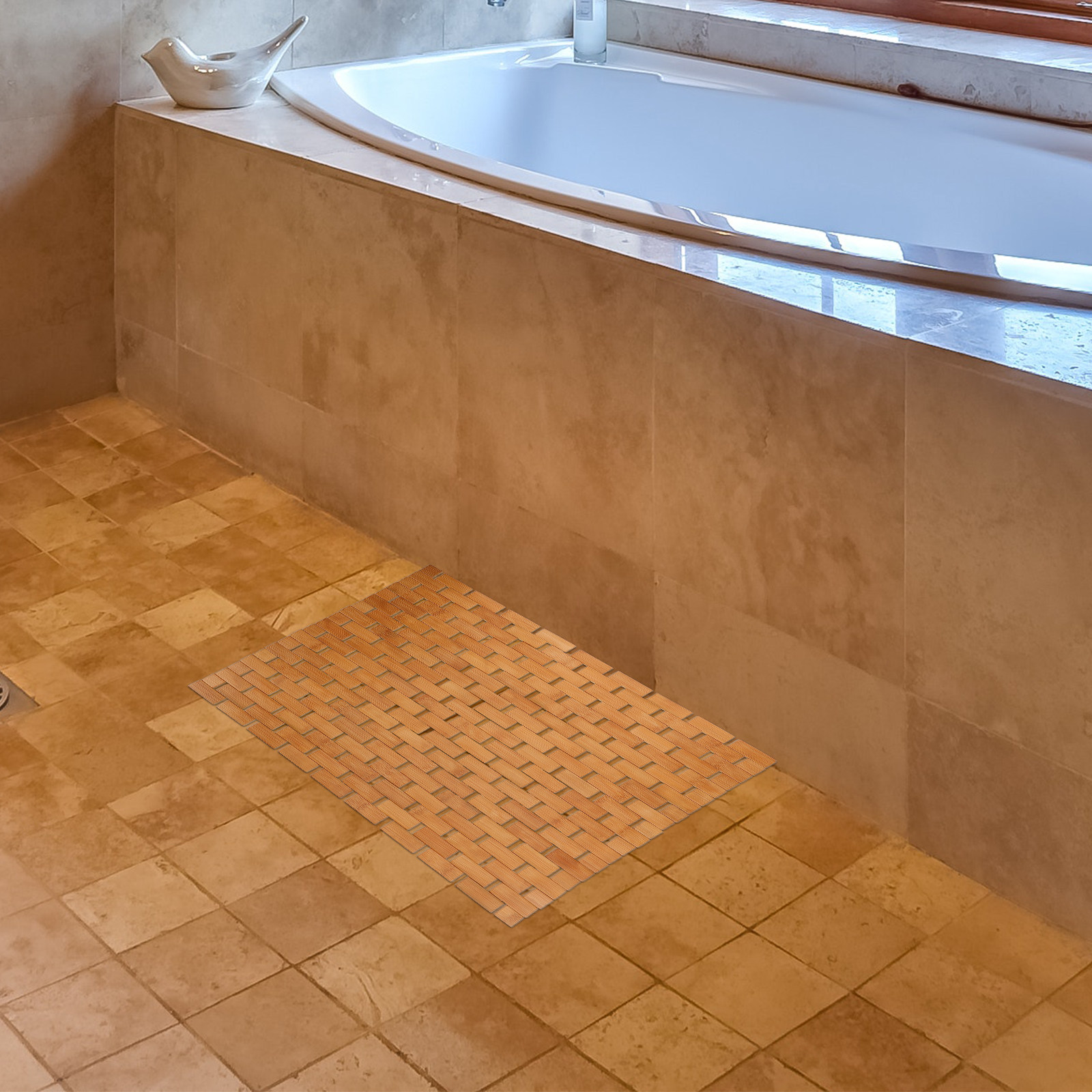 Bamboo Shower Floor Mat Square - Bamboo Bath Mat recension och pris