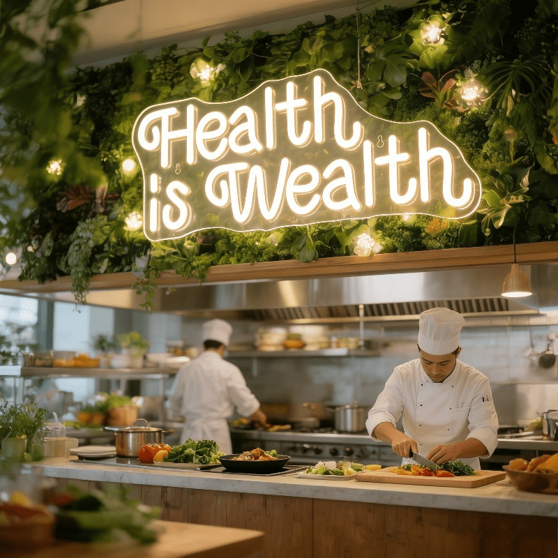 Health is Wealth Neon Sign LED - Health Wellness Yoga recension och pris