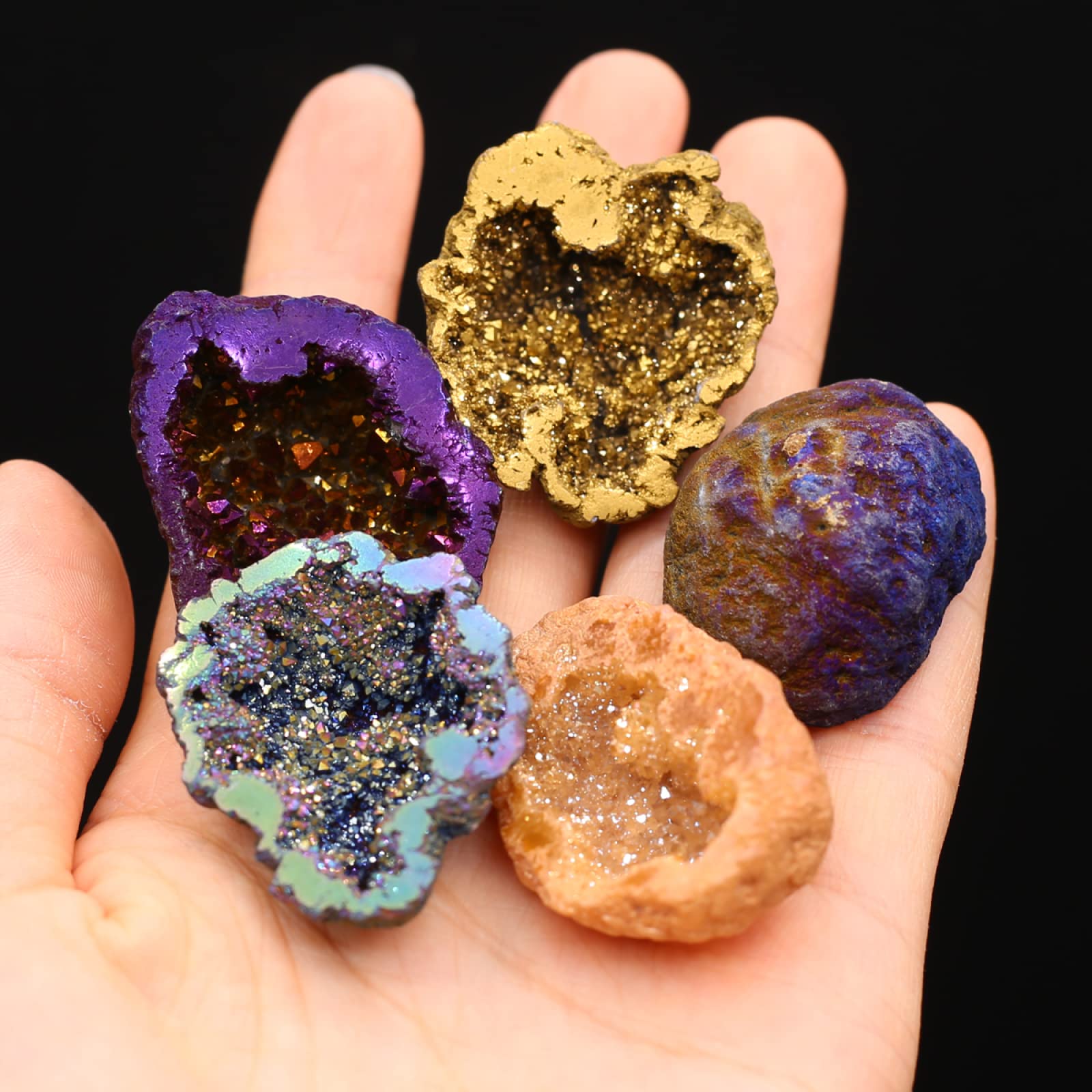 8PCS/Box Titanium Coated Natur - Healing Crystal Set recension och pris