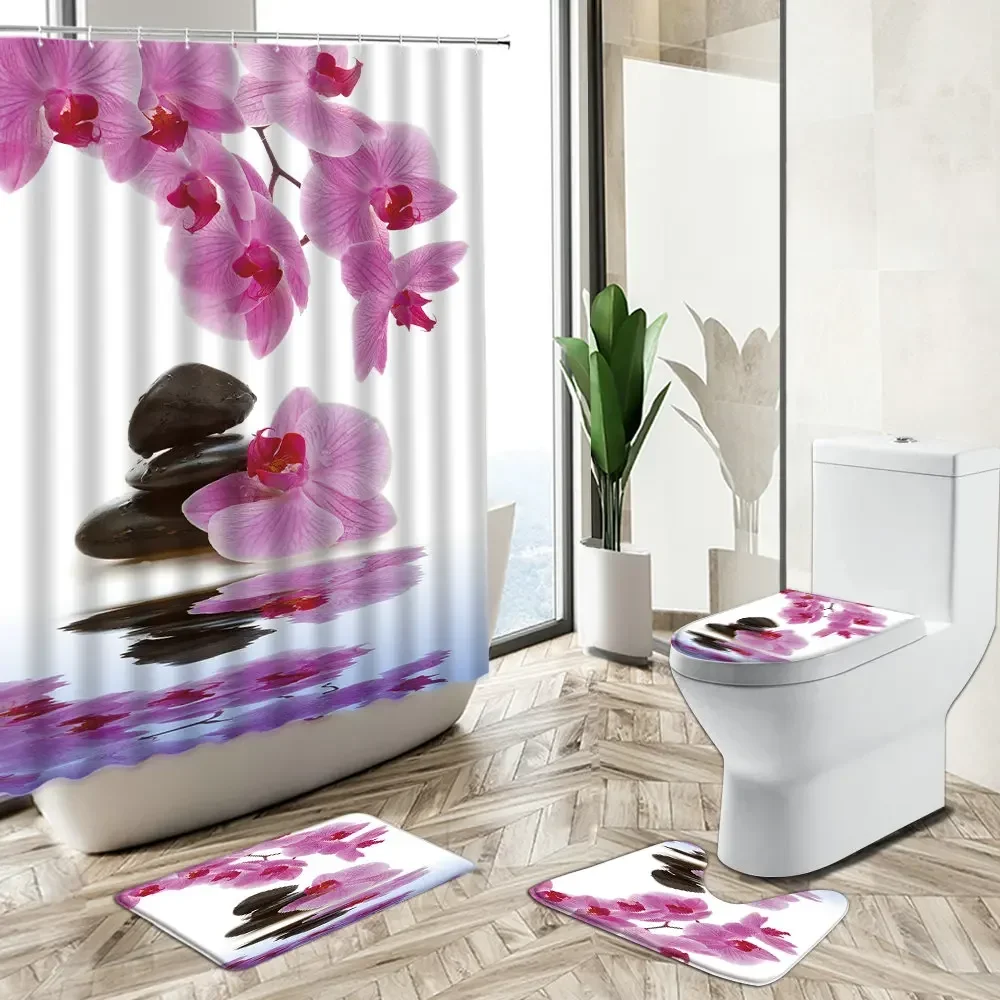Shower Curtain Orchid Green Ba - Bamboo Bath Mat recension och pris